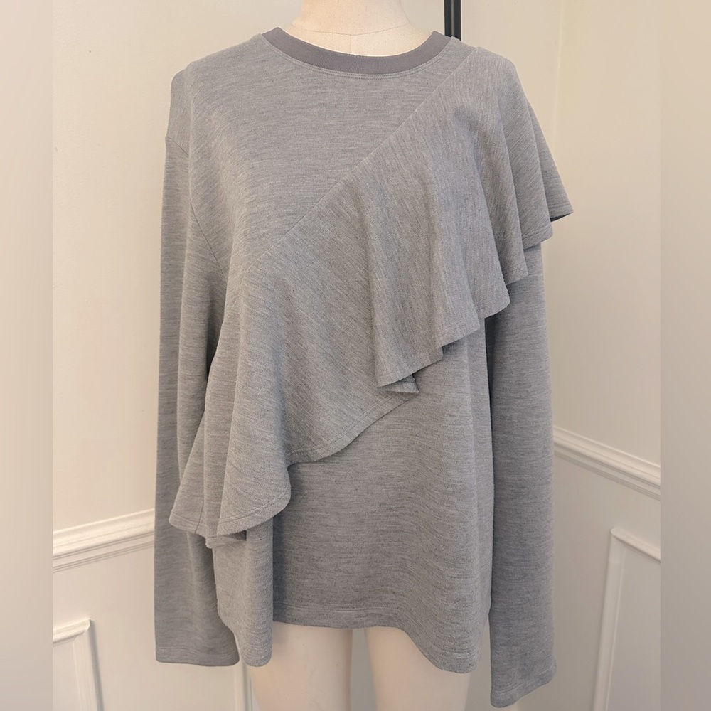 Gray Ruffled DVF sweater - Picture 1 of 7